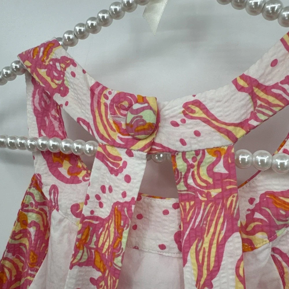 Lilly Pulitzer Tinsley Resort White Conched Out Halter Dress Resort Cruise SZ 6